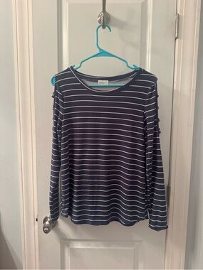Glitz Navy and White Striped Long-Sleeve Tee